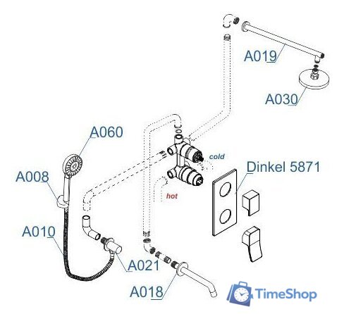 Душевая система  Wasserkraft A175819 - Изображение №7 — Интернет-магазин Time-Shop