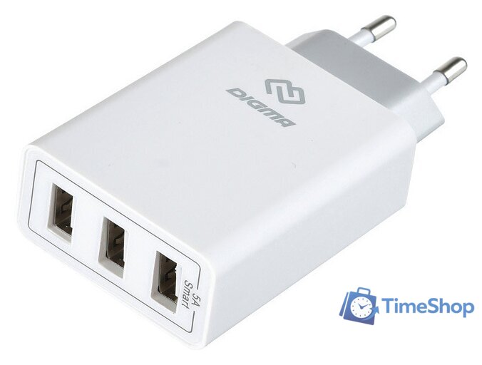 Сетевое зарядное Digma DGWC-3U-5A-WG - Изображение №1 — Интернет-магазин Time-Shop