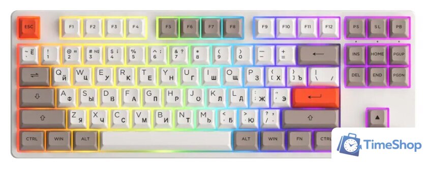 Клавиатура Akko 5087S White (Akko Cream Yellow V3) - Изображение №1 — Интернет-магазин Time-Shop