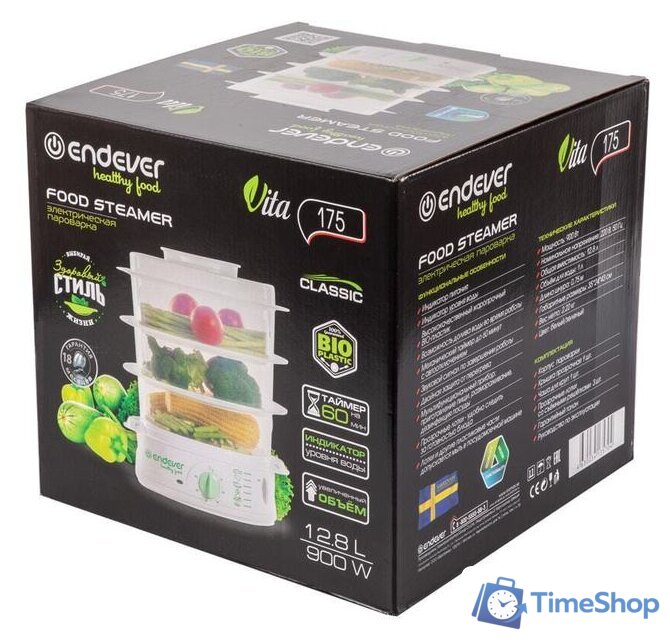 Пароварка Endever Vita 175 - Изображение №16 — Интернет-магазин Time-Shop