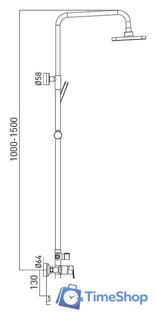 Душевая система  Gross Aqua Dyno GA9009SMD07MB - Изображение №2 — Интернет-магазин Time-Shop