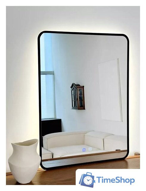 Зеркало с подсветкой  EMZE 60x80 LED.UV.SMART.60.80.CHE.AF.4K (черный с УФ-окантовкой и подсветкой) - Изображение №10 — Интернет-магазин Time-Shop