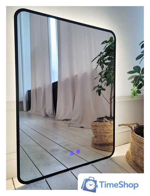 Зеркало с подсветкой  EMZE 60x80 LED.UV.SMART.60.80.CHE.AF.4K (черный с УФ-окантовкой и подсветкой) - Изображение №1 — Интернет-магазин Time-Shop