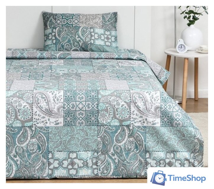 1.5-спальный комплект постельного белья Экономь и Я Blue Mosaic 9627250 - Изображение №1 — Интернет-магазин Time-Shop