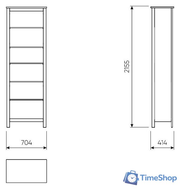 Стеллаж Mio Tesoro Сага 70 2.08.07.110.15 (серый/ясень) - Изображение №5 — Интернет-магазин Time-Shop