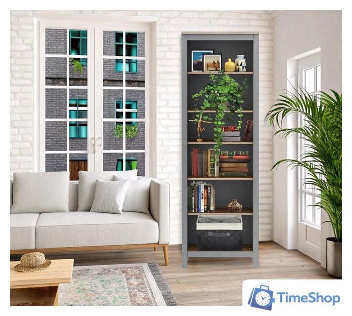 Стеллаж Mio Tesoro Сага 70 2.08.07.110.15 (серый/ясень) - Изображение №4 — Интернет-магазин Time-Shop