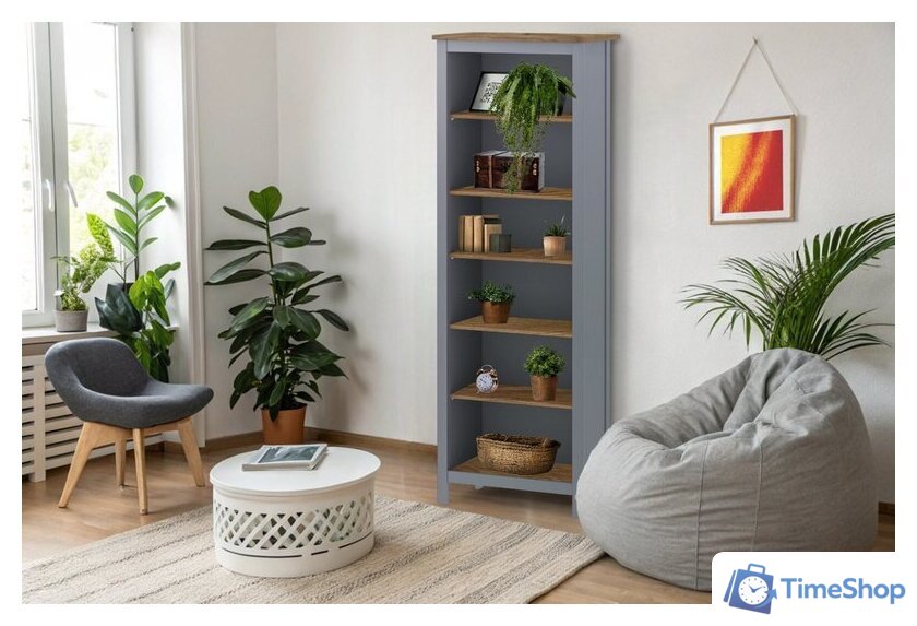 Стеллаж Mio Tesoro Сага 70 2.08.07.110.15 (серый/ясень) - Изображение №3 — Интернет-магазин Time-Shop