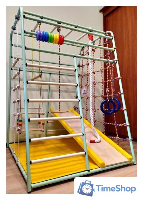 Детский спортивный комплекс Вертикаль Веселый малыш Next (горка, мягкие бортики, изумрудный) - Изображение №1 — Интернет-магазин Time-Shop