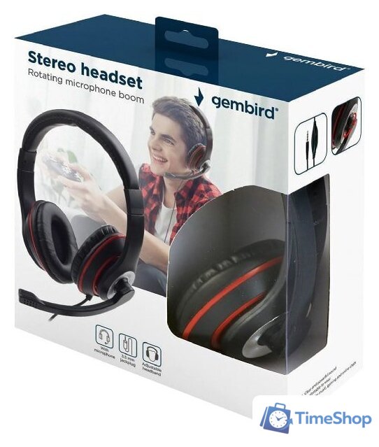 Наушники Gembird MHS-03-BKRD - Изображение №3 — Интернет-магазин Time-Shop