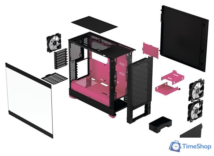 Корпус Fractal Design Pop Air RGB Magenta Core TG Clear Tint FD-C-POR1A-03 - Изображение №2 — Интернет-магазин Time-Shop
