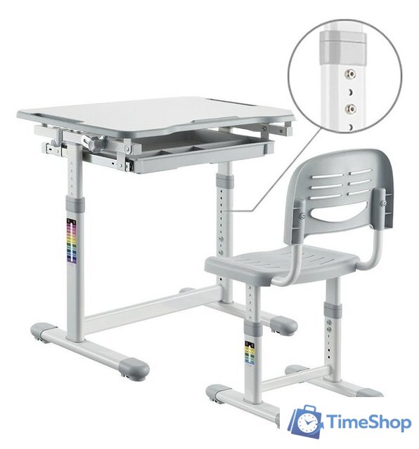 Парта Растущая мебель Smart B207EDU со стулом и выдвижным ящиком - Изображение №1 — Интернет-магазин Time-Shop