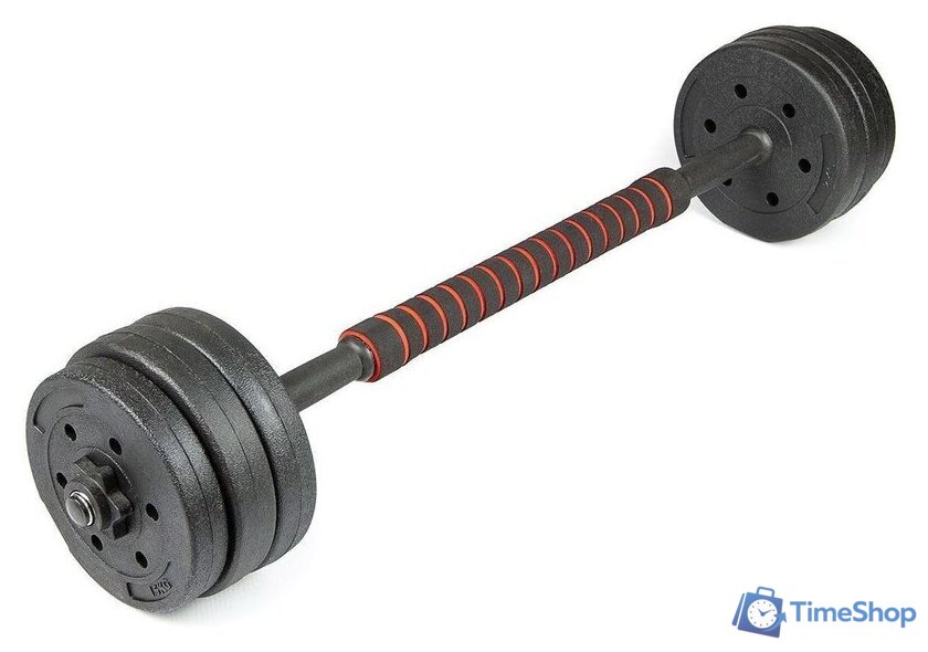 Набор гантелей с соединительным грифом  TREX Sport 6 в 1 20 кг - Изображение №4 — Интернет-магазин Time-Shop