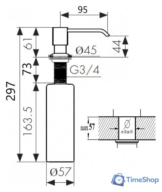 Кухонная мойка Wisent WM310048B + WW405B - Изображение №9 — Интернет-магазин Time-Shop