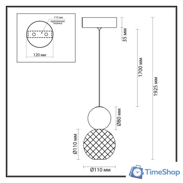 Подвесная люстра Odeon Light Crystal 5008/7L - Изображение №2 — Интернет-магазин Time-Shop