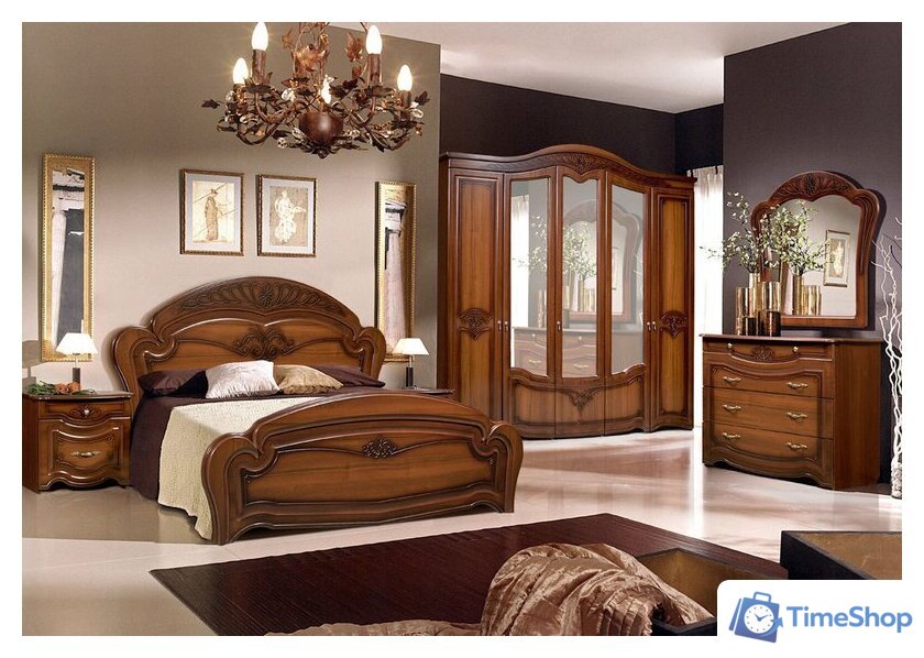 Кровать ФорестДекоГрупп Луиза 180x200 (орех) - Изображение №2 — Интернет-магазин Time-Shop