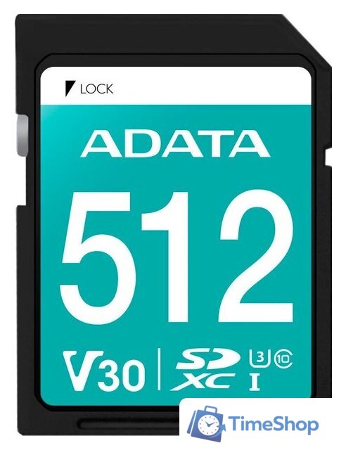 Карта памяти ADATA Premier Pro SDXC 512GB ASDX512GUI3V30S-R - Изображение №1 — Интернет-магазин Time-Shop