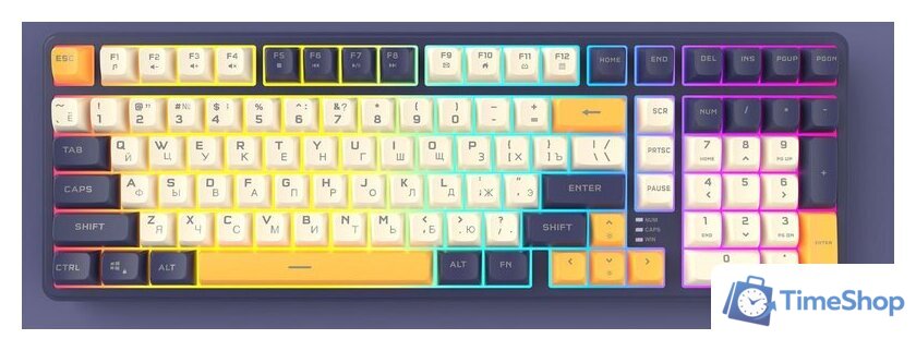 Клавиатура Ritmix RKB-602BL (синий/бежевый) - Изображение №2 — Интернет-магазин Time-Shop
