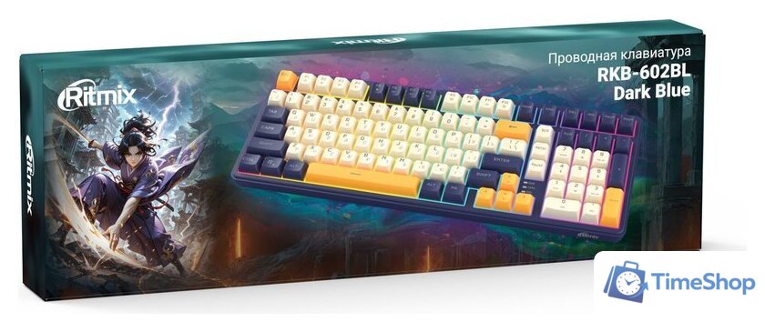 Клавиатура Ritmix RKB-602BL (синий/бежевый) - Изображение №4 — Интернет-магазин Time-Shop