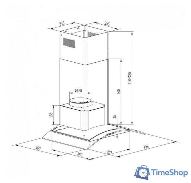 Кухонная вытяжка GrandGermes Brela (50, белый) - Изображение №2 — Интернет-магазин Time-Shop