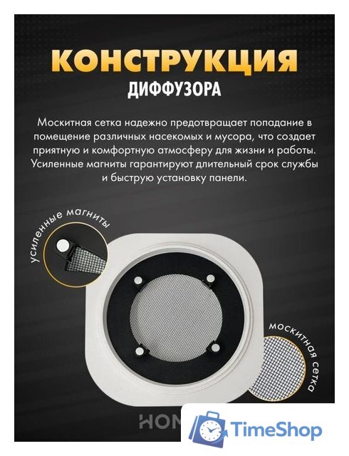 Вентиляционная решетка HOMY AIR Lite круглый AL100W d150 (белая) - Изображение №4 — Интернет-магазин Time-Shop