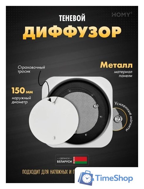 Вентиляционная решетка HOMY AIR Lite круглый AL100W d150 (белая) - Изображение №1 — Интернет-магазин Time-Shop
