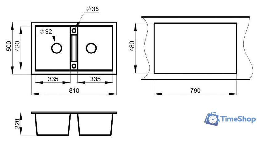 Кухонная мойка Granula GR-8101 (графит) - Изображение №3 — Интернет-магазин Time-Shop