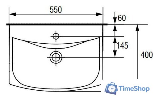 Умывальник Cersanit CARINA 55 55x40 - Изображение №6 — Интернет-магазин Time-Shop