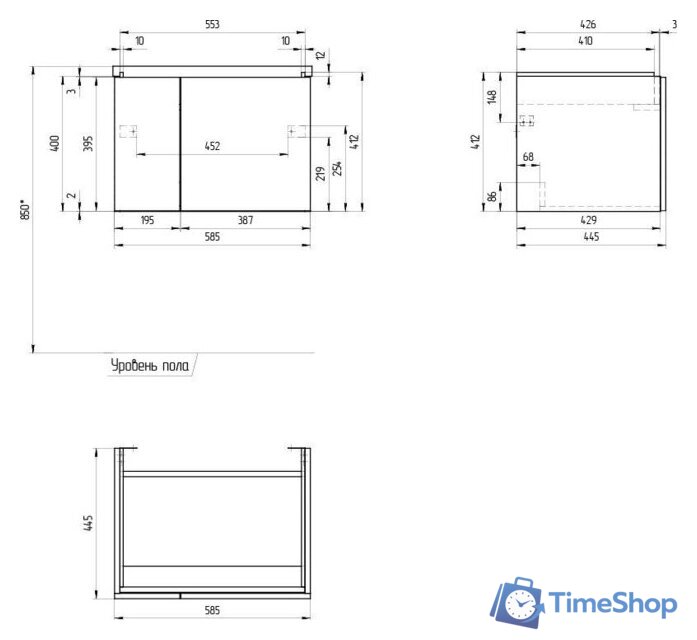  Cersanit Тумба под умывальник Colour 60 64258 - Изображение №10 — Интернет-магазин Time-Shop