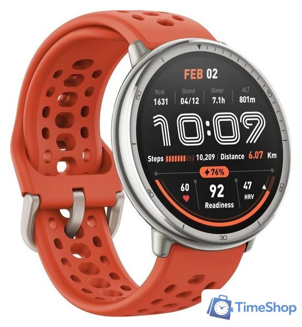 Умные часы Amazfit Active 2 Premium (серебристый, с черным кожаным ремешком) - Изображение №7 — Интернет-магазин Time-Shop
