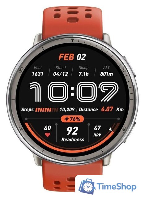 Умные часы Amazfit Active 2 Premium (серебристый, с черным кожаным ремешком) - Изображение №6 — Интернет-магазин Time-Shop