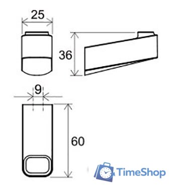 Крючок для ванны Ravak X07P353 - Изображение №2 — Интернет-магазин Time-Shop