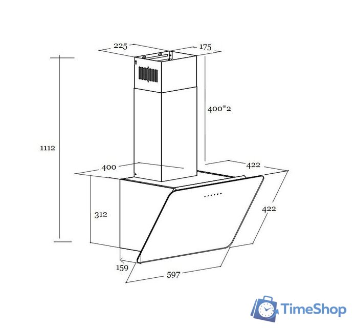 Кухонная вытяжка Schtoff Titan 60 (белый) - Изображение №3 — Интернет-магазин Time-Shop