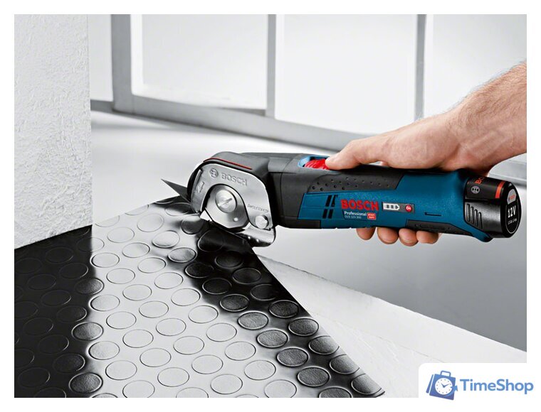 Листовые электрические ножницы Bosch GUS 12V-300 Professional 06019B2904 (с 2-мя АКБ, кейс) - Изображение №2 — Интернет-магазин Time-Shop