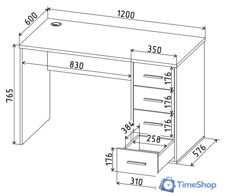 Стол Интерлиния Skill-07 (антрацит/антрацит) - Изображение №5 — Интернет-магазин Time-Shop