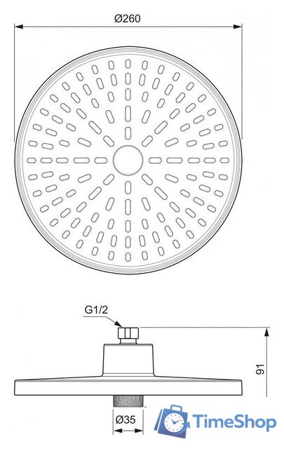 Верхний душ Ideal Standard BD581XG (черный матовый) - Изображение №5 — Интернет-магазин Time-Shop