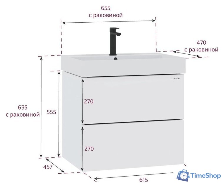  Onika Тумба под умывальник Эсквана 65 (106549) - Изображение №12 — Интернет-магазин Time-Shop