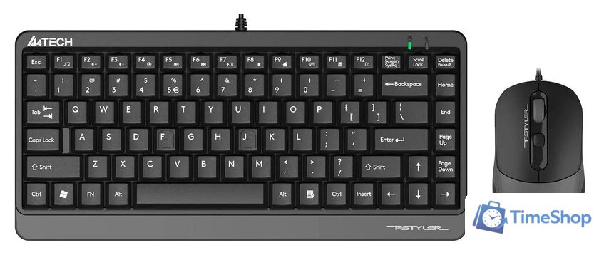 Офисный набор A4Tech Fstyler F1110 (черный/серый) - Изображение №1 — Интернет-магазин Time-Shop