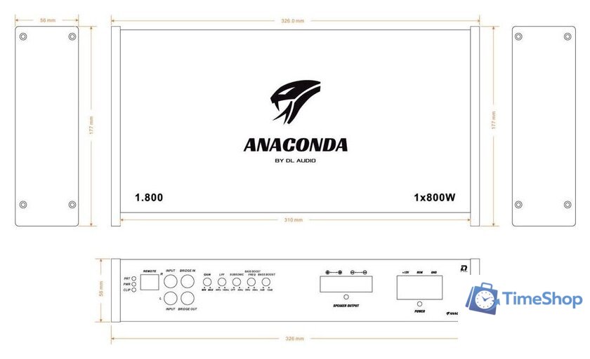 Автомобильный усилитель DL Audio Anaconda 1.800 - Изображение №6 — Интернет-магазин Time-Shop