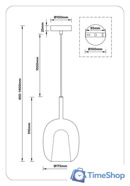 Подвесная люстра PROxSON LH11125 BK/WH/TI (черный/белый/янтарь) - Изображение №7 — Интернет-магазин Time-Shop