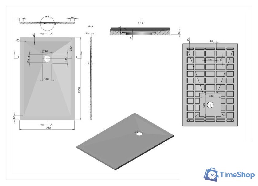 Душевой поддон Vincea VST-4SR8012G 120x80 - Изображение №2 — Интернет-магазин Time-Shop