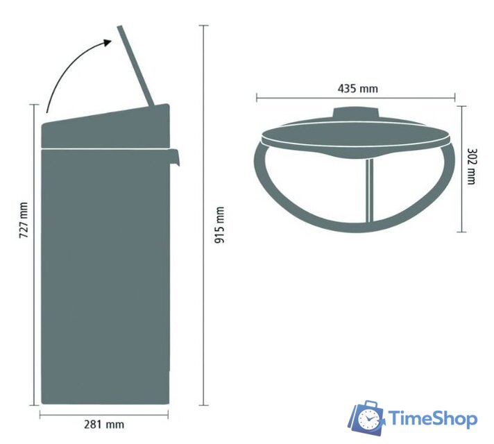 Система сортировки мусора Brabantia Touch Bin Recycle 10+23 л (стальной матовый) - Изображение №9 — Интернет-магазин Time-Shop