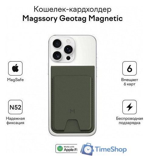 Кредитница Magssory Geotag Magnetic Khaki ACL003k - Изображение №9 — Интернет-магазин Time-Shop