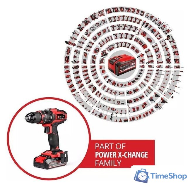 Ударная дрель-шуруповерт Einhell Te-Cd 18/44 Li-i 4514287 (с 1-м АКБ) - Изображение №2 — Интернет-магазин Time-Shop