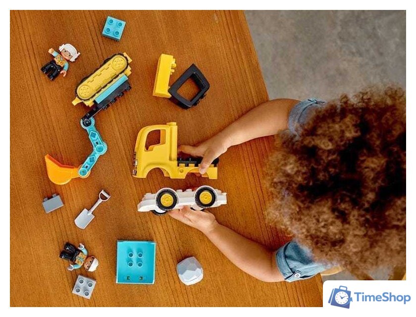 Конструктор LEGO Duplo 10931 Грузовик и гусеничный экскаватор - Изображение №7 — Интернет-магазин Time-Shop