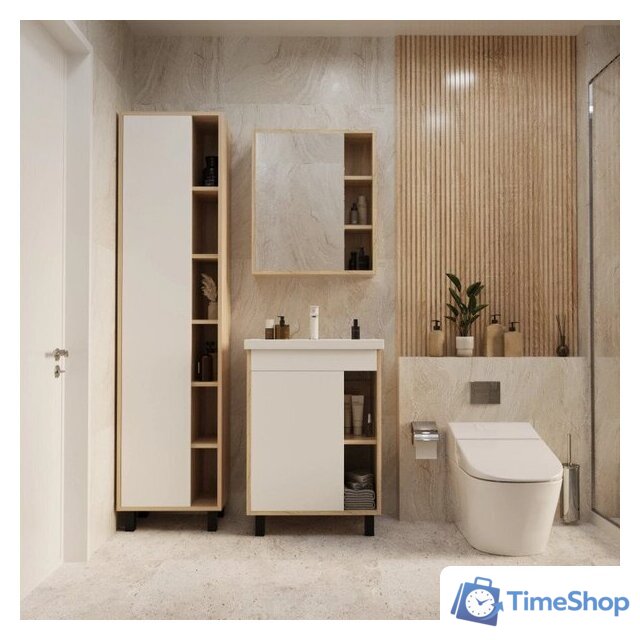  Mixline Шкаф с зеркалом для ванной Милтон-60 557615 - Изображение №5 — Интернет-магазин Time-Shop