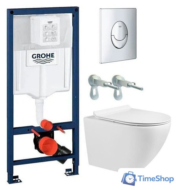 Унитаз подвесной Grado GD-W203T + GROHE Rapid SL 38721001 (с кнопкой смыва) - Изображение №1 — Интернет-магазин Time-Shop