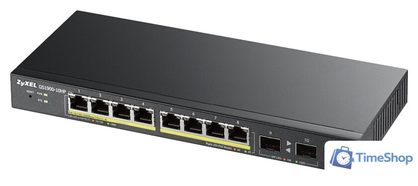 Управляемый коммутатор уровня 2+ Zyxel GS1900-10HP - Изображение №1 — Интернет-магазин Time-Shop