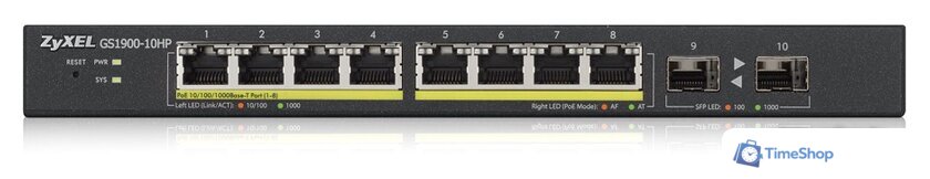Управляемый коммутатор уровня 2+ Zyxel GS1900-10HP - Изображение №3 — Интернет-магазин Time-Shop