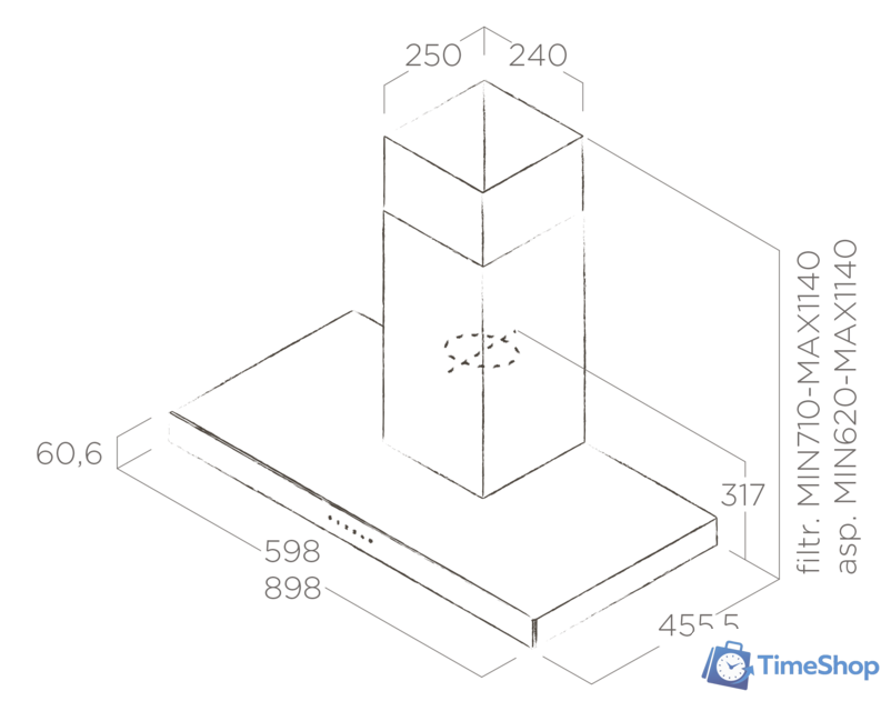 Кухонная вытяжка Elica Joy BLIX/A/60 PRF0104625A - Изображение №4 — Интернет-магазин Time-Shop