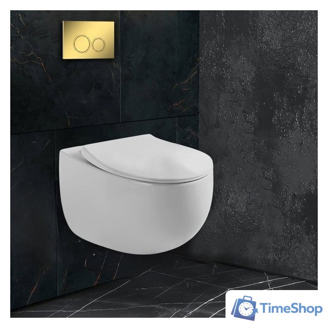 Унитаз подвесной Roxen Egg в комплекте с инсталляцией StounFix Dual Fresh 6 в 1 968031 (кнопка: золото глянцевое ) - Изображение №9 — Интернет-магазин Time-Shop